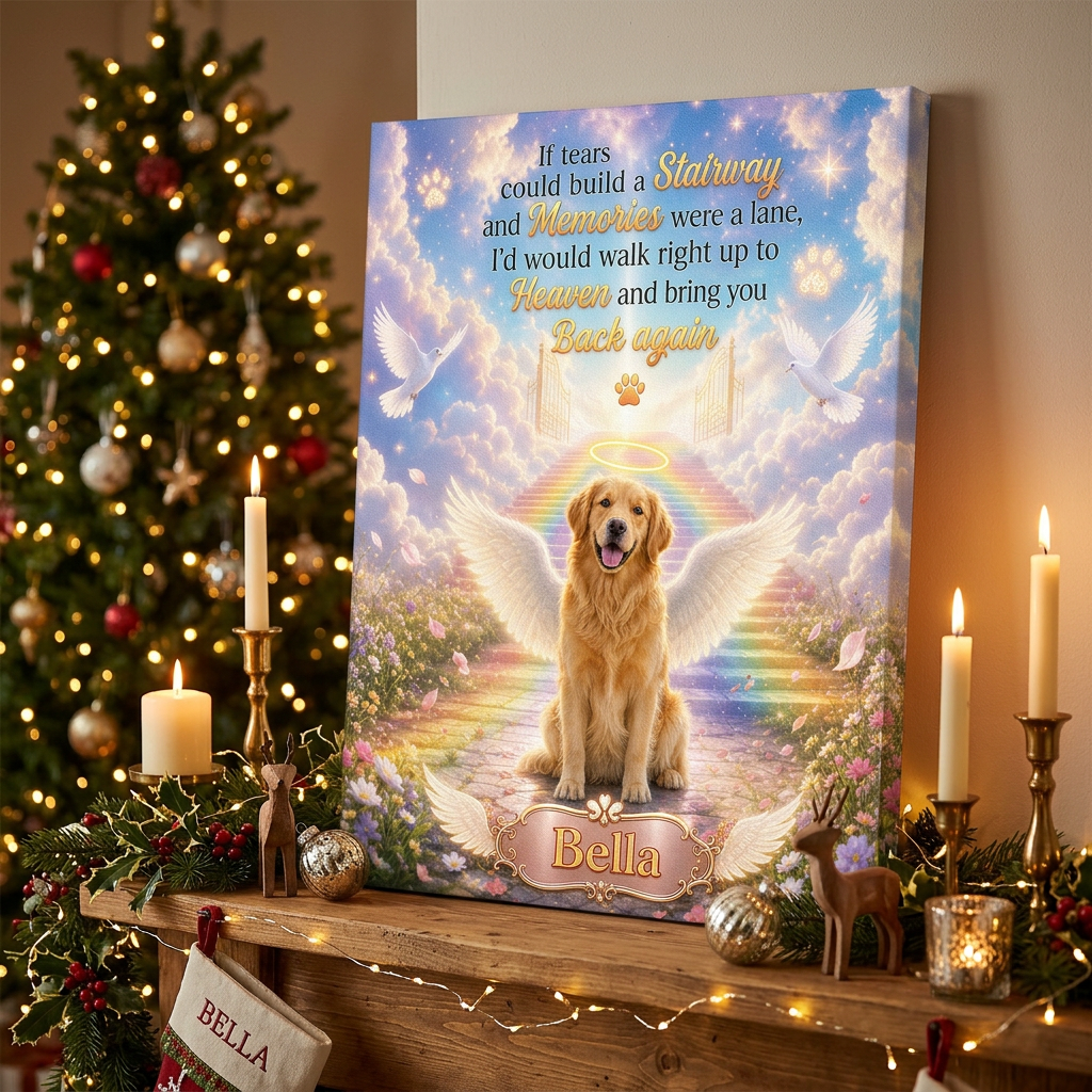 Personalized Pet Memorial Canvas Wall Art, Custom Dog Portrait Photo Print, Dog Loss Sympathy Gift - Image 6