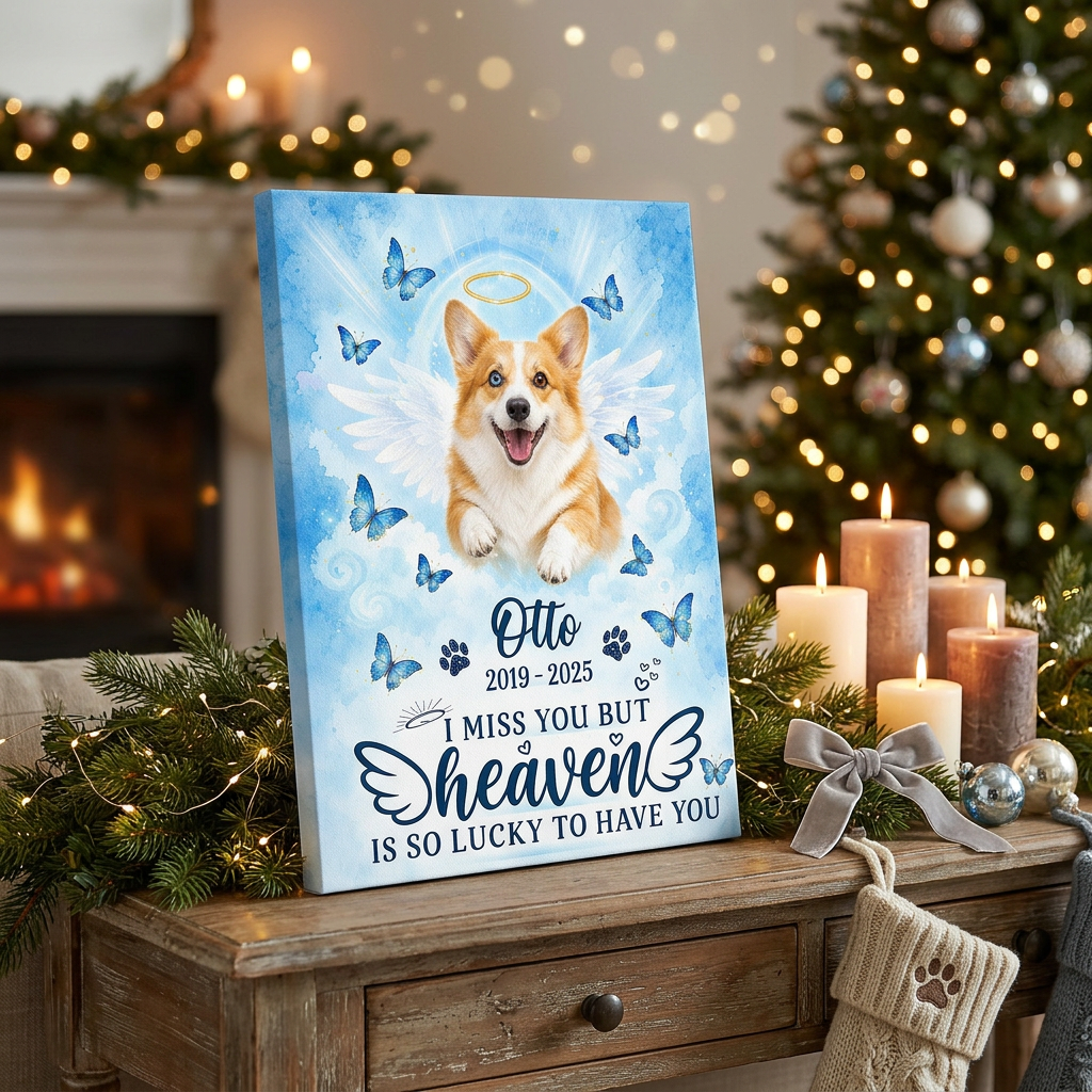 Personalized Pet Memorial Canvas Wall Art with Angel Wings - Dog Loss Remembrance Gift - Image 6