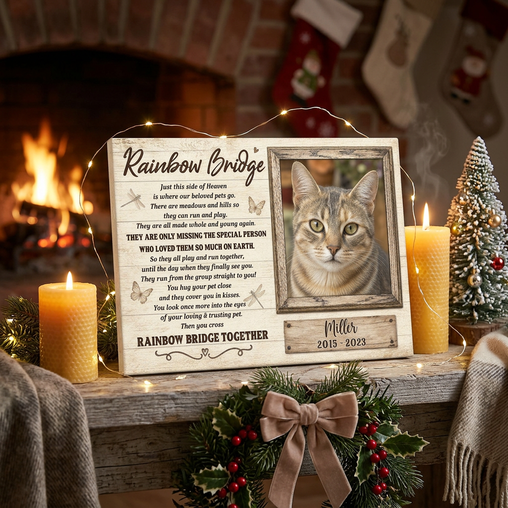 Personalized Cat Memorial Canvas Wall Art - Rainbow Bridge Pet Loss Remembrance Gift - Image 6