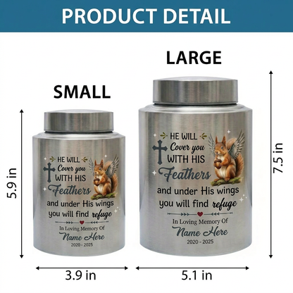 Personalized Squirrel Bible Verse Urn for Human Ashes, Christian Cross UV Printed Cremation Receptacle for Adult or Pet Loss, Large Options, Memorial Keepsake Urn, Memorial Gift, In Loving Memory - Image 6