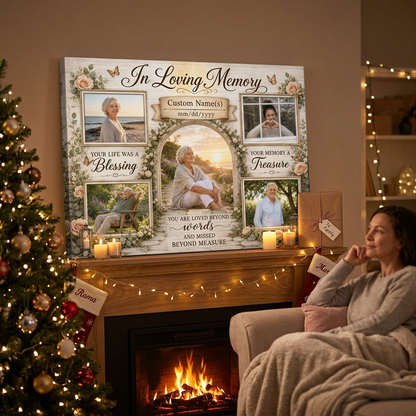 Personalized Memorial Photo Collage Wall Canvas In Loving Memory Sympathy Remembrance Gift - Image 6
