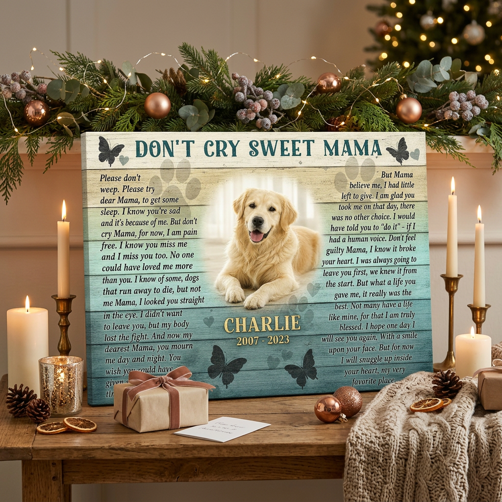 Personalized Dog Memorial Wall Canvas, Custom Pet Photo Sympathy Gift for Loss of a Dog Mom - Image 6