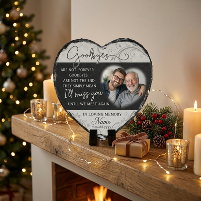 Personalized Heart-Shaped Memorial Slate with Photo – In Loving Memory Gift - Image 6