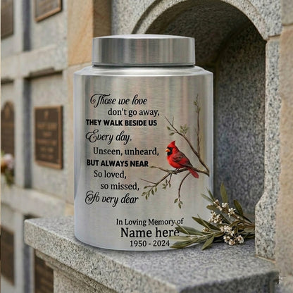 Personalized Cardinal Bird Stainless Steel Large Cremation Urn For Human Ashes Loss Of Loved One Bereavement Ash Holder 5.9x3.9 7.5x5.1 Memorial Keepsake Urn, Memorial Gift, In Loving Memory - Image 7