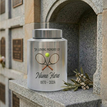 Personalized Tennis Stainless Steel Large Cremation Urn for Human Ashes Sports Fan Athlete Loss Remembrance Custom Name and Dates, Memorial Keepsake Urn, Memorial Gift, In Loving Memory - Image 7
