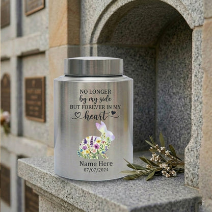 Personalized Rabbit No Longer By My Side In My Heart UV Printed Metal Pet Loss Bereavement Sympathy Present For Bunny Owners 2 Sizes Memorial Keepsake Urn, Memorial Gift, In Loving Memory - Image 7