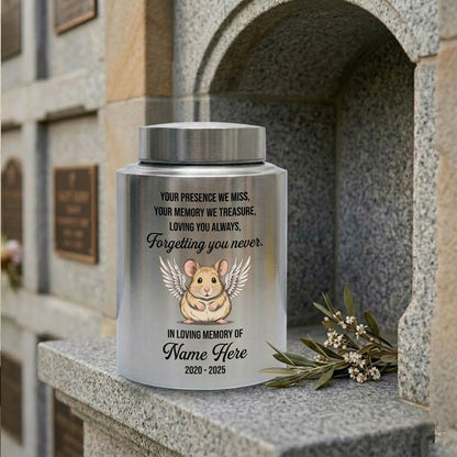 Personalized Hamster Guinea Pig Pet Stainless Steel Cremation Urn Small Animal Ashes Container Bereavement Sympathy Present Large or Small Memorial Keepsake Urn, Memorial Gift, In Loving Memory - Image 7