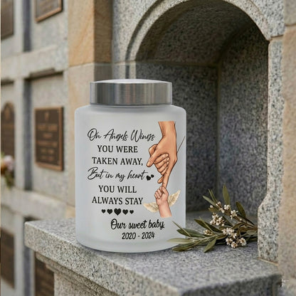 Personalized Baby Angel Wings Hand Infant Loss UV Printed Metal Cremation Ashes Container Child Bereavement Miscarriage Grief Parent Memorial Keepsake Urn, Memorial Gift, In Loving Memory - Image 7