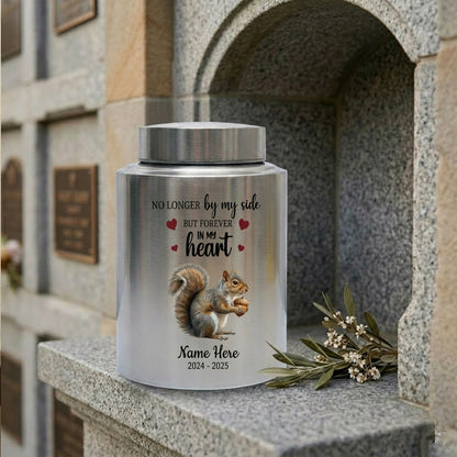 Personalized Squirrel Stainless Steel Cremation Urn for Human Ashes, Pet Loss Custom UV Print Container, No Longer By My Side Quote, Memorial Keepsake Urn, Memorial Gift, In Loving Memory - Image 7