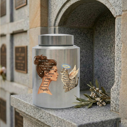 Angel Cat Silhouette Stainless Steel Decorative Cremation Urn For Cat Mom Dad Lovers Loss Of Pet Bereavement Sympathy Gift For Pet Owner Memorial Keepsake Urn, Memorial Gift, In Loving Memory - Image 7