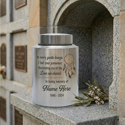 Personalized Native American Dreamcatcher Stainless Steel Sympathy Gift for Loss of Loved One Decorative Funeral Ash Container UV Print Memorial Keepsake Urn, Memorial Gift, In Loving Memory - Image 7