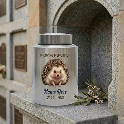 Personalized Hedgehog Stainless Steel Custom Pet Animal Lover Remembrance Decorative Ash Holder for Home Display Small or Large Memorial Keepsake Urn, Memorial Gift, In Loving Memory - Image 7