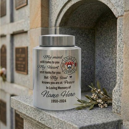 Personalized Firefighter Fireman UV Printed Stainless Steel Urns for Human Ashes Adult Custom Name Date First Responder Sympathy Tribute Memorial Keepsake Urn, Memorial Gift, In Loving Memory - Image 7