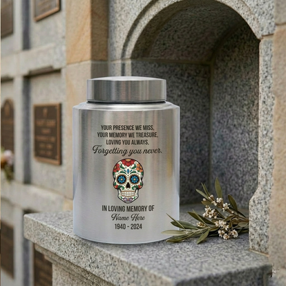 Personalized Sugar Skull Cremation Urn for Human Ashes, Day of the Dead Bereavement Remembrance Container for Loved Ones, Loss of Parent, Memorial Keepsake Urn, Memorial Gift, In Loving Memory - Image 7