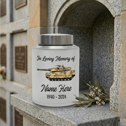 Personalized US Army Soldier Veteran Tank Silhouette UV Printed Stainless Steel Military Tribute Home Decor Display Large 5.9x3.9 or 7.5x5.1 Memorial Keepsake Urn, Memorial Gift, In Loving Memory - Image 7