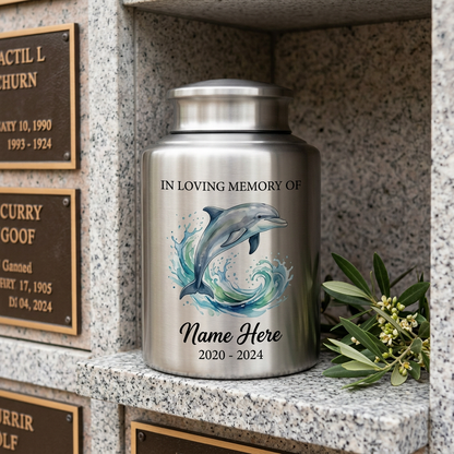 Personalized Dolphin Cremation Urn for Human Ashes Stainless Steel Ocean Lover Tribute Small Large Custom Funeral Keepsake for Mom Dad Adult Memorial Keepsake Urn, Memorial Gift, In Loving Memory - Image 7