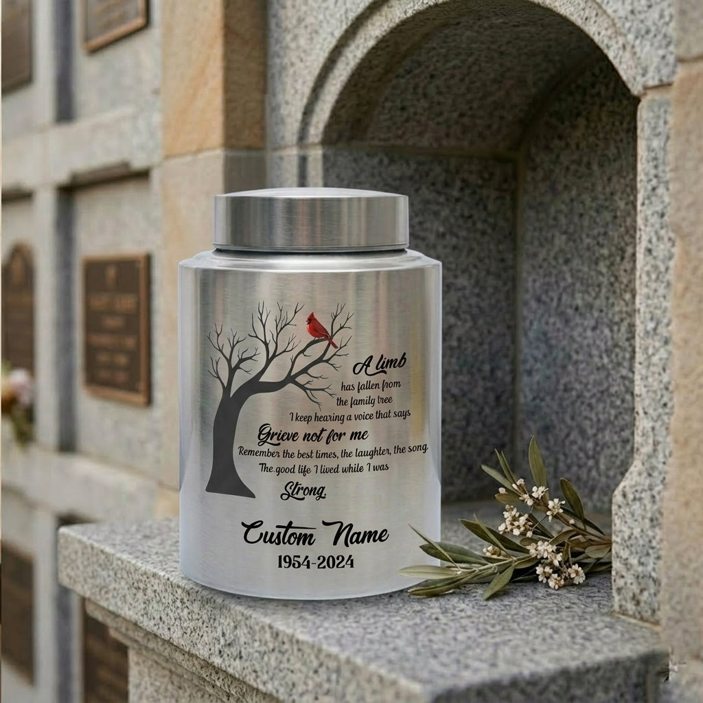 Personalized Cardinal Bird Stainless Steel Cremation Ash Urn For Family Member Loss Of Loved One Funeral Bereavement Display 2 Sizes Memorial Keepsake Urn, Memorial Gift, In Loving Memory - Image 7