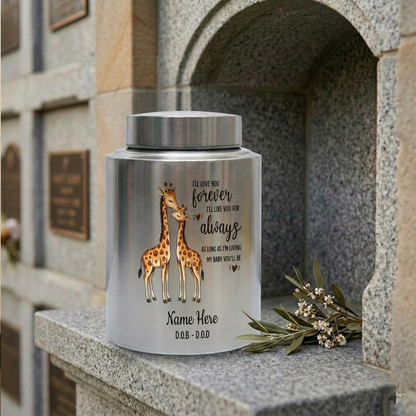 Personalized I'll Love You Forever Baby Loss Quote Stainless Steel Custom Infant Child Bereavement Large 5.9x3.9 and 7.5x5.1 Memorial Keepsake Urn, Memorial Gift, In Loving Memory - Image 7