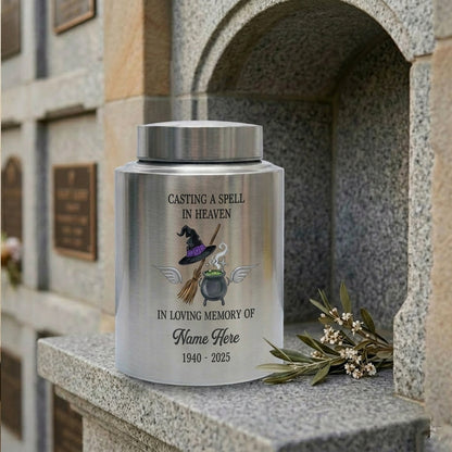 Personalized Witchcraft Lover Memorial UV Printed Stainless Steel Urn for Adult Human Ashes Casting A Spell Wiccan Pagan Bereavement Memorial Keepsake Urn, Memorial Gift, In Loving Memory - Image 7