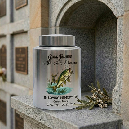 Personalized Bass Fishing Large Urns for Human Ashes Stainless Steel UV Printed Decorative Fisherman Keepsake 5.9x3.9 7.5x5.1 Memorial Keepsake Urn, Memorial Gift, In Loving Memory - Image 7