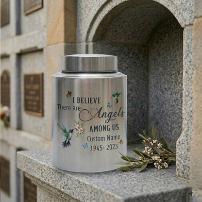 Personalized Hummingbird Angels Among Us Stainless Steel Cremation Urn for Human Ashes, Sympathy Bereavement Keepsake for Loss of Loved One, Memorial Keepsake Urn, Memorial Gift, In Loving Memory - Image 7
