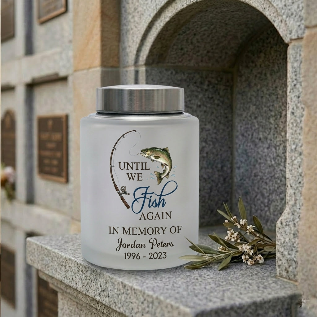 Personalized Bass Fishing Large Cremation Urn For Human Ashes Fisherman Angler Loss Of Father Grandpa Husband Home Decor Ashes Display UV Print Memorial Keepsake Urn, Memorial Gift, In Loving Memory - Image 7