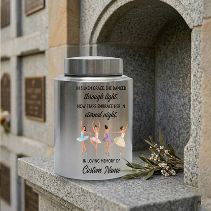 Personalized Ballet Ballerina Custom UV Printed Stainless Steel Female Dancer Loss Tribute Cremation Ashes Display 2 Sizes Small Large Memorial Keepsake Urn, Memorial Gift, In Loving Memory - Image 7