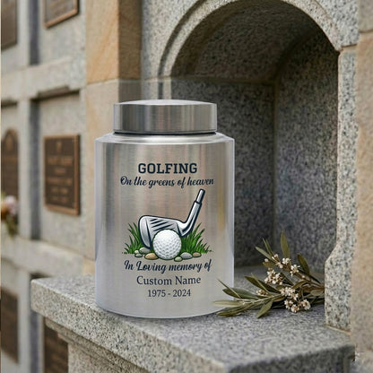 Personalized Golf Players Stainless Steel Cremation Urns For Human Ashes Adult Male Female On The Greens Of Heaven Funeral Small Large Memorial Keepsake Urn, Memorial Gift, In Loving Memory - Image 7