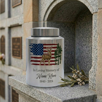 Personalized Deer Hunting Large Cremation Urn for Human Ashes, Custom Outdoorsman Hunter Tribute, Dad Grandpa Bereavement Ash Container, Memorial Keepsake Urn, Memorial Gift, In Loving Memory - Image 7