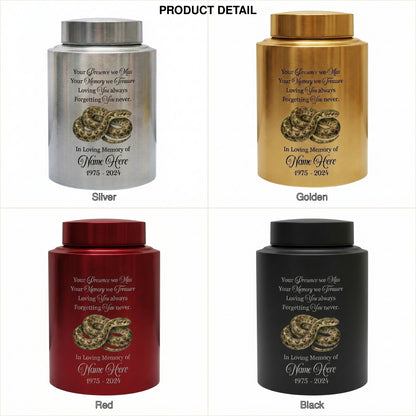 Personalized Snake Pet Urn Custom Stainless Steel Cremation Jar for Reptile Lover Remembrance Gifts for Loss of Loved One Ash Container Memorial Keepsake Urn, Memorial Gift, In Loving Memory - Image 8