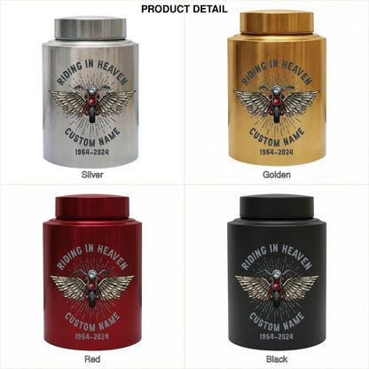 Personalized Motorcycle Cremation Urn Stainless Steel Riding In Heaven Biker Tribute for Dad Husband Two Sizes Black Gold Red Memorial Keepsake Urn, Memorial Gift, In Loving Memory - Image 8