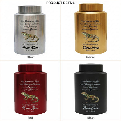 Personalized Iguana Lizard Gecko UV Printed Stainless Steel Remembrance Ash Urn for Adult Child Pet Reptile Lover Silver Black Gold Memorial Keepsake Urn, Memorial Gift, In Loving Memory - Image 8