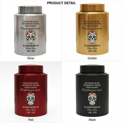 Personalized Sugar Skull Cremation Urn for Human Ashes, Day of the Dead Bereavement Remembrance Container for Loved Ones, Loss of Parent, Memorial Keepsake Urn, Memorial Gift, In Loving Memory - Image 8