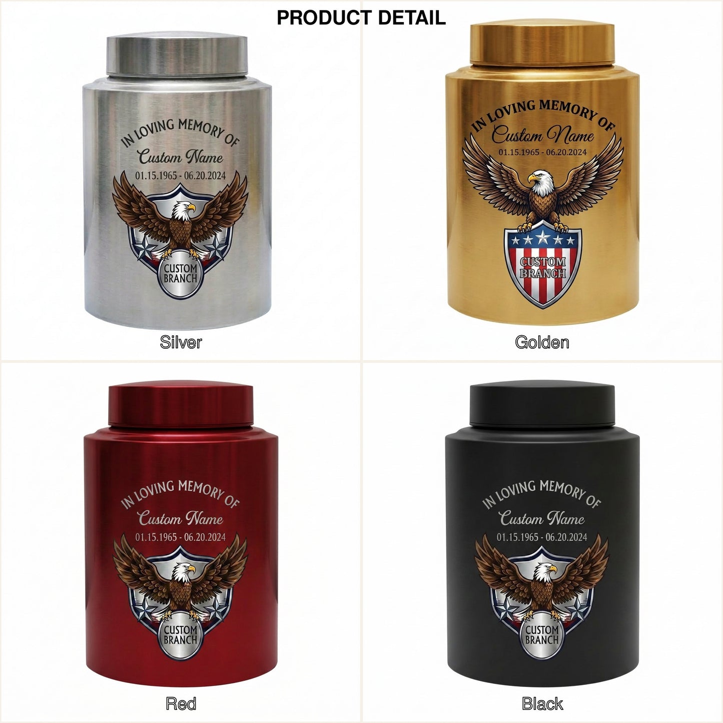 Personalized US Army Veteran Military Branch Stainless Steel Urn, Custom Soldier Tribute for Father Grandpa, 7.5x5.1 or 5.9x3.9, Memorial Keepsake Urn, Memorial Gift, In Loving Memory - Image 8
