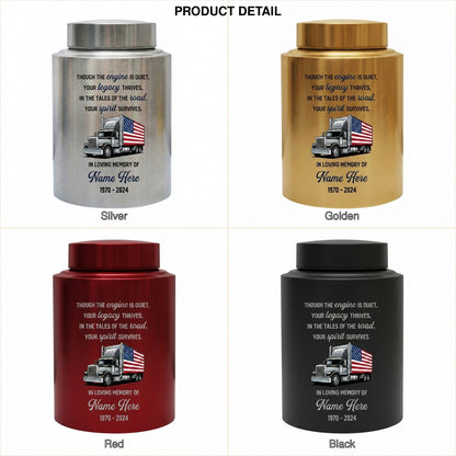 Personalized Semi Truck Angel Wings UV Printed Stainless Steel Urn for Human Ashes Truck Driver Dad Grandpa Adult Male Large Capacity Memorial Keepsake Urn, Memorial Gift, In Loving Memory - Image 8