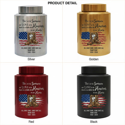 Personalized Veteran Military US Army Stainless Steel Large Urn Soldier Remembrance Tribute Home Decor Display Silver Black Gold Red Memorial Keepsake Urn, Memorial Gift, In Loving Memory - Image 8