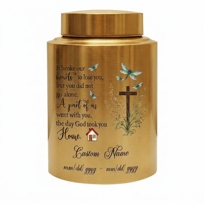 Personalized Dragonfly Stainless Steel Cremation Urn for Loss of Loved One Mother Father, Bereavement Ash Holder Small and Large Sizes, Memorial Keepsake Urn, Memorial Gift, In Loving Memory - Image 9