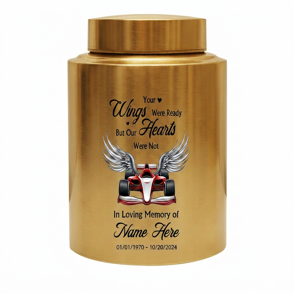 Personalized Victory Racing Urns for Human Ashes Your Wings Were Ready But Our Hearts Were Not Bereavement Sympathy Present Small Large Memorial Keepsake Urn, Memorial Gift, In Loving Memory - Image 9