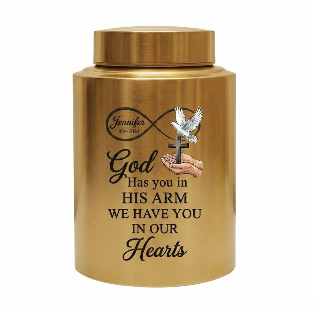 Personalized Christian Dove Infinity Cross Stainless Steel Religious Cremation Urn Loss of Mother Father Family Member Bereavement Sympathy Memorial Keepsake Urn, Memorial Gift, In Loving Memory - Image 9