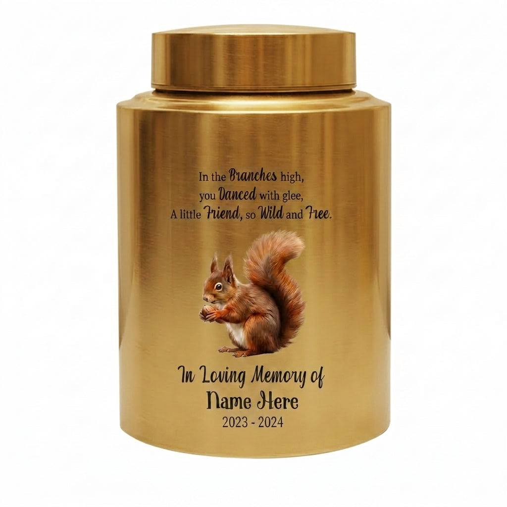 Personalized Squirrel Stainless Steel Large Urn for Pet Loss Animal Lovers Small Pet Memorial Available in Silver Black Gold Red Memorial Keepsake Urn, Memorial Gift, In Loving Memory - Image 9
