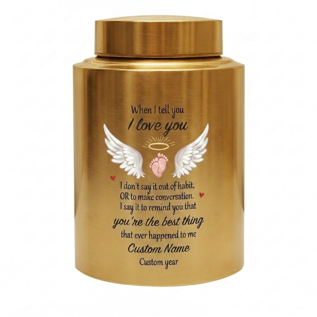 Personalized Angel Wings Stainless Steel Large Urn When I Tell You I Love You Quote for Spouse Child Baby Boy Girl Partner Tribute Memorial Keepsake Urn, Memorial Gift, In Loving Memory - Image 9