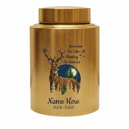 Personalized Deer Hunting Silhouette Stainless Steel Urn for Outdoorsman Dad Grandpa Husband, Hunting In Heaven Custom Adult Ashes Holder, Memorial Keepsake Urn, Memorial Gift, In Loving Memory - Image 9