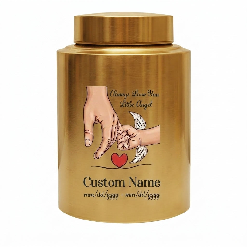 Personalized Holding Hands Stainless Steel Urn for Baby Boy Girl, Custom Little Angel Infant Child Loss Bereavement Tribute, Small Large, Memorial Keepsake Urn, Memorial Gift, In Loving Memory - Image 9