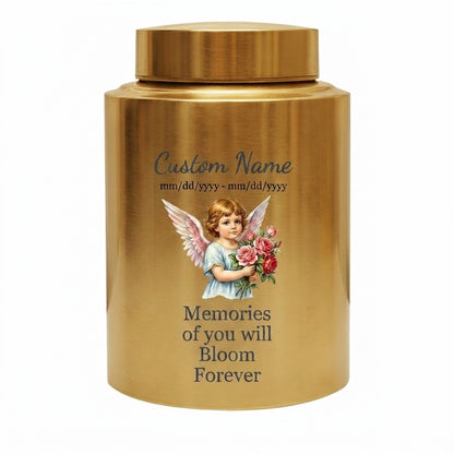 Personalized Baby Flower Bloom UV Printed Stainless Steel Cremation Urn for Infant Child Boy Girl, Custom Name Dates Large Ash Holder, Memorial Keepsake Urn, Memorial Gift, In Loving Memory - Image 9