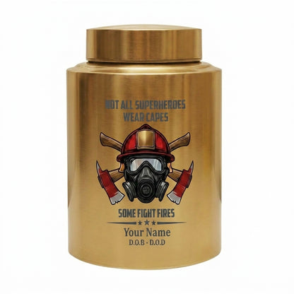 Personalized Firefighter Superheroes Wear Capes Large Stainless Steel Cremation Urn For Adult Human Ashes First Responder Tribute Memorial Keepsake Urn, Memorial Gift, In Loving Memory - Image 9