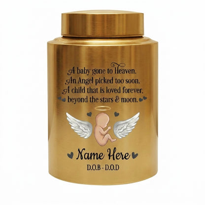 Personalized Baby Angel Stainless Steel Cremation Urn, Infant Loss Bereavement Miscarriage Keepsake for Grieving Parents, UV Printed Memorial Keepsake Urn, Memorial Gift, In Loving Memory - Image 9