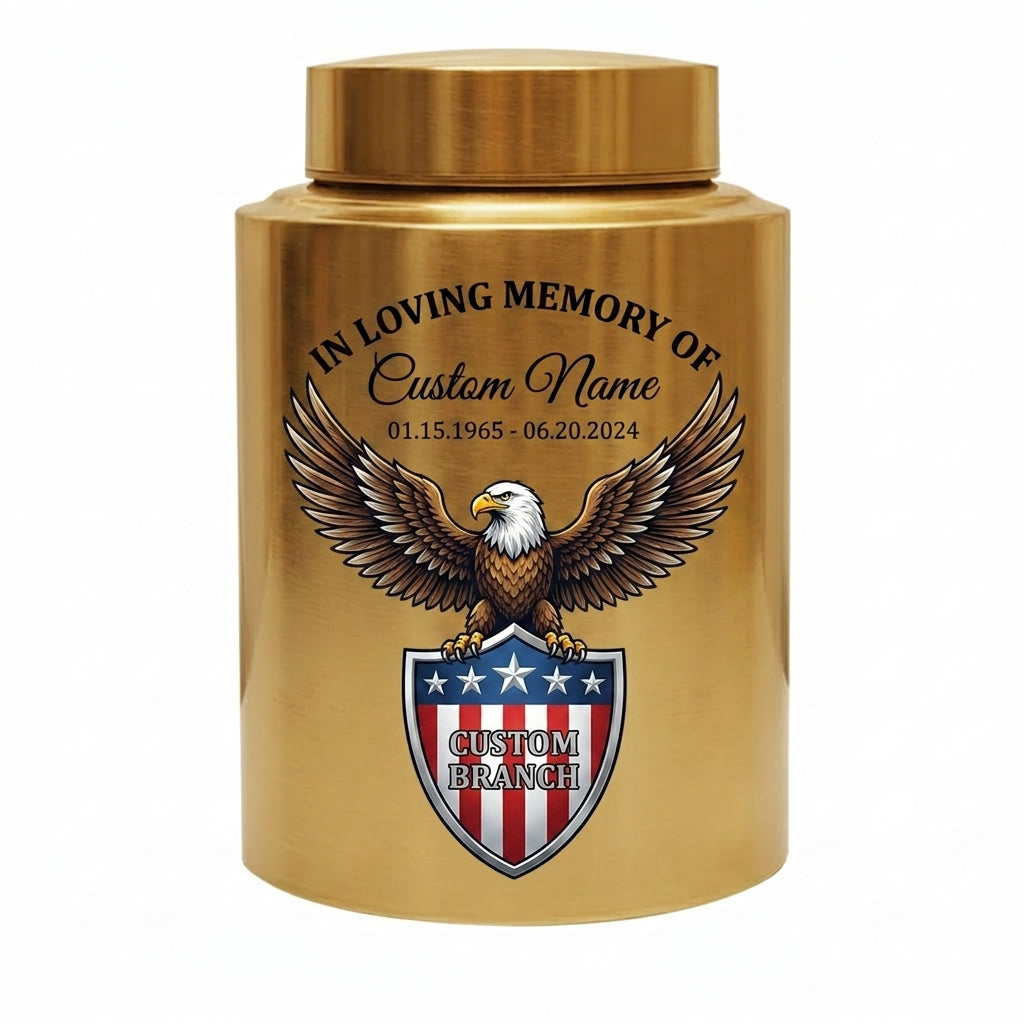 Personalized US Army Veteran Military Branch Stainless Steel Urn, Custom Soldier Tribute for Father Grandpa, 7.5x5.1 or 5.9x3.9, Memorial Keepsake Urn, Memorial Gift, In Loving Memory - Image 9