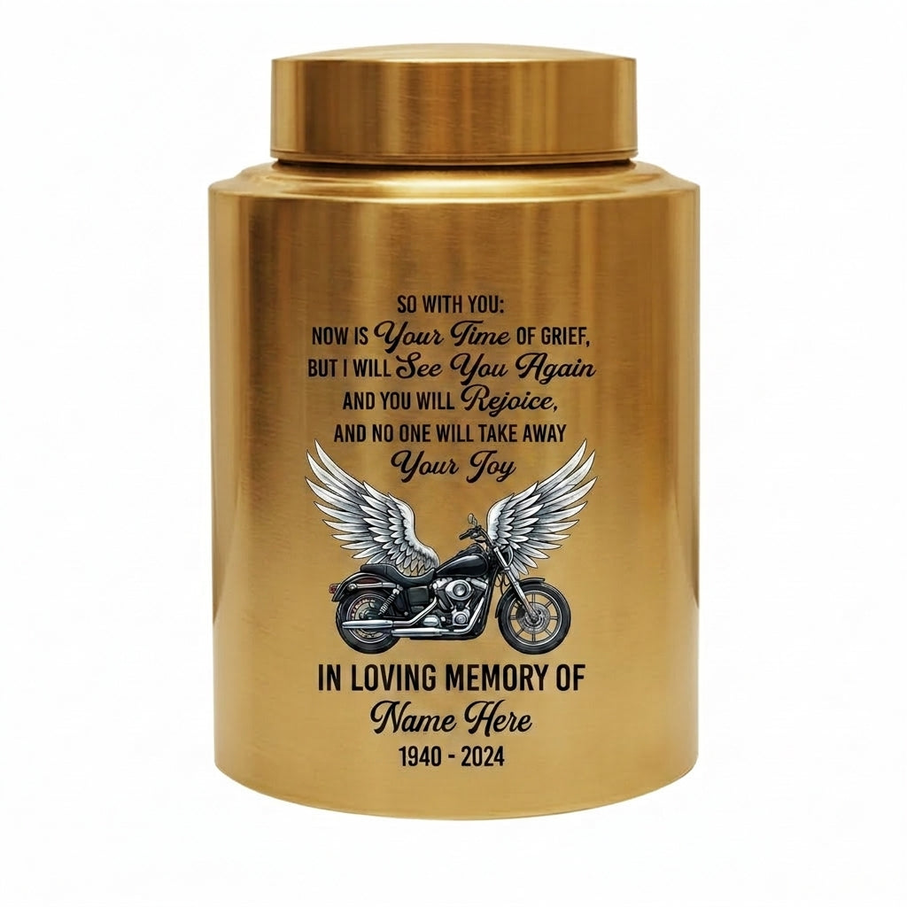 Personalized Motorcycle Riding in Heaven Stainless Steel Cremation Ashes Holder for Dad Brother Biker Condolence Bereavement Present Memorial Keepsake Urn, Memorial Gift, In Loving Memory - Image 9