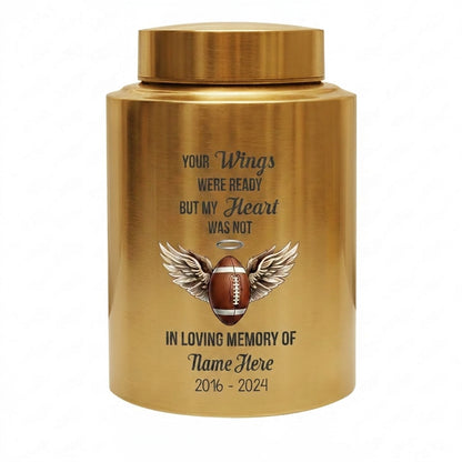Personalized American Football UV Printed Stainless Steel Urn for Loss of Sports Fan Player Bereavement Remembrance 2 Sizes Memorial Keepsake Urn, Memorial Gift, In Loving Memory - Image 9