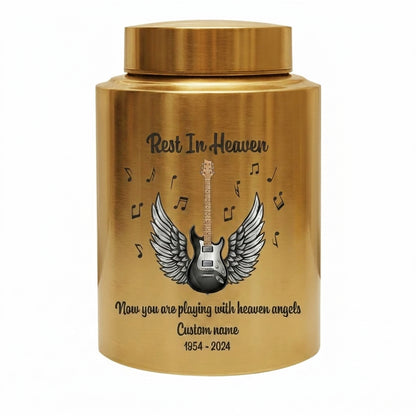Personalized Guitar Music Lovers Stainless Steel Funeral Cremation Vault For Musician Guitarist Adult Male Female Remains Small And Large Sizes Memorial Keepsake Urn, Memorial Gift, In Loving Memory - Image 9